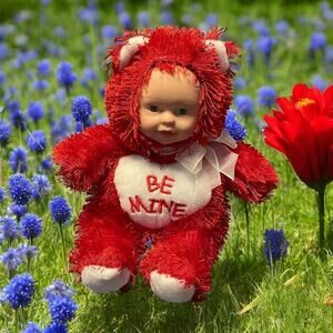 SugarLoaf Baby Be Mine Valentine Doll Plush 6" Sitting Ribbon Gift Nursery Toy